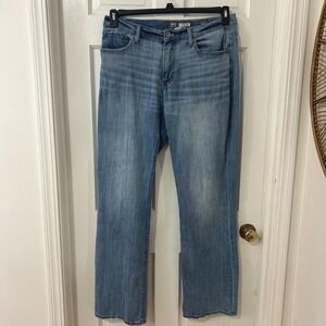 BKE Tyler Jeans Mens 33L Thick Stitch Distressed Bootleg Western Cowboy Rodeo